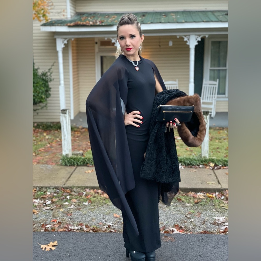 Flare Sleeve Formal Evening Gowns Maxi Dress